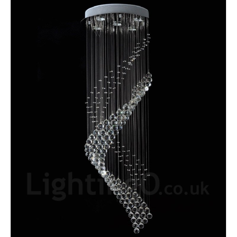 5 Lights Modern Crystal Ceiling Pendant Light Indoor Chandelier Lighting Lamps Fixtures