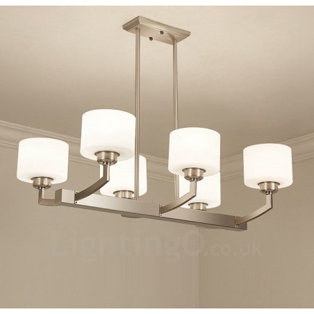 6 Lights Modern Chrome Pendant Light Indoor Chandelier Home Hanging Lighting Lamps Fixtures with Glass Shades 6 Lights Modern Chrome Pendant Light Indoor Chandelier Home Hanging Lighting Lamps Fixtures with Glass Shades