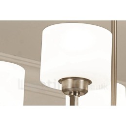 6 Lights Modern Chrome Pendant Light Indoor Chandelier Home Hanging Lighting Lamps Fixtures with Glass Shades