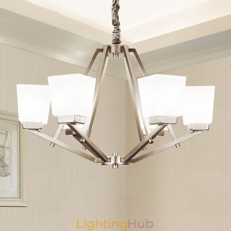 6 Lights Chrome Pendant Light Indoor Modern Chandelier Home Hanging Lighting Lamps Fixtures with Glass Shades 6 Lights Chrome Pendant Light Indoor Modern Chandelier Home Hanging Lighting Lamps Fixtures with Glass Shades