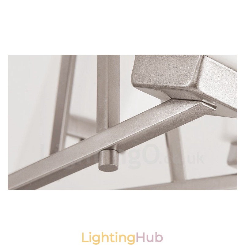 6 Lights Chrome Pendant Light Indoor Modern Chandelier Home Hanging Lighting Lamps Fixtures with Glass Shades