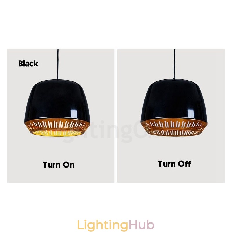1 Light Modern Contemporary Pendant Light with Black White Red Blue Shade
