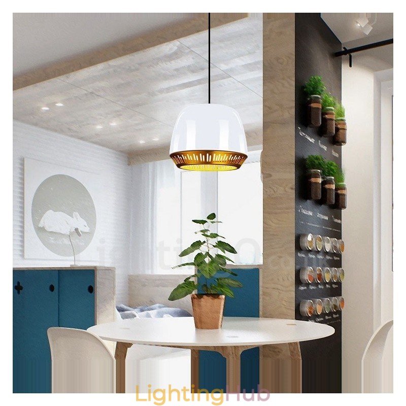1 Light Modern Contemporary Pendant Light with Black White Red Blue Shade