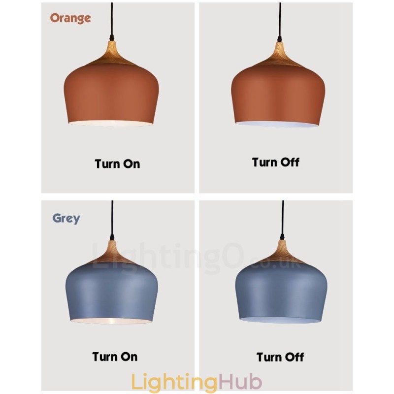 1 Light Modern Contemporary Pendant Light Pendant Lamp with White Red Blue Shade