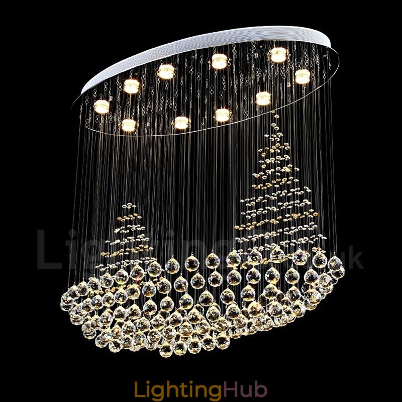 10 Lights Modern K9 Crystal Ceiling Pendant Light Indoor Chandelier Lighting Lamps Fixtures