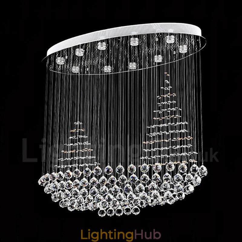 10 Lights Modern K9 Crystal Ceiling Pendant Light Indoor Chandelier Lighting Lamps Fixtures