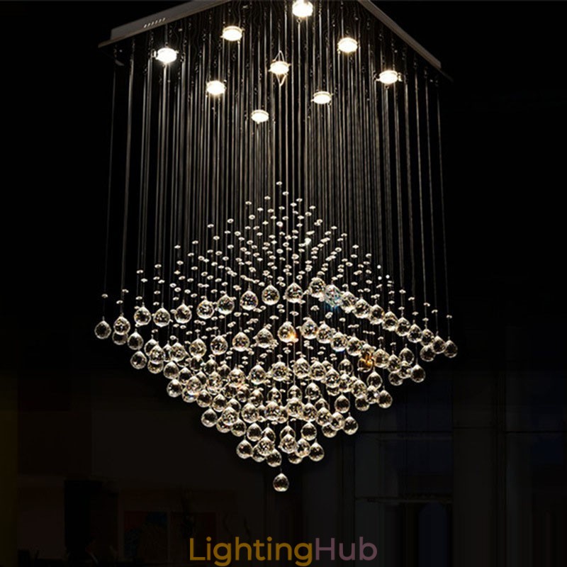 9 Lights Modern K9 Crystal Ceiling Pendant Light Indoor Chandelier Lighting Lamps Fixtures