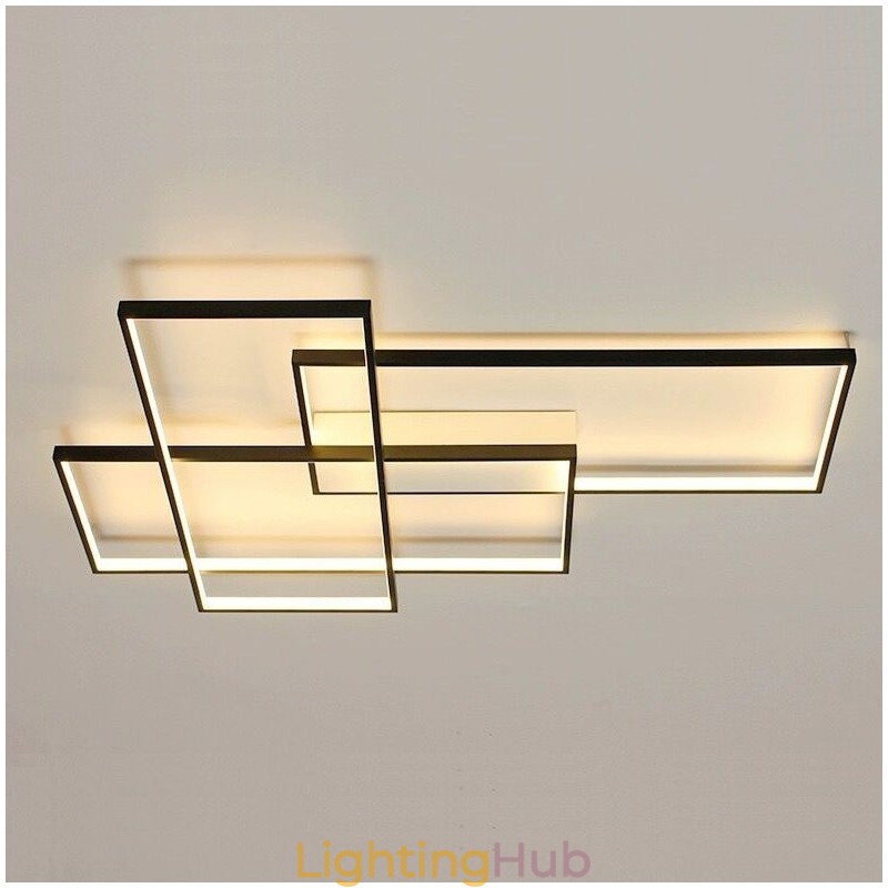 Modern Comtemporary Alumilium Painting Ceiling Light Flush Mount Wall Light with Remoter Dimmer for Living Room Bed Room