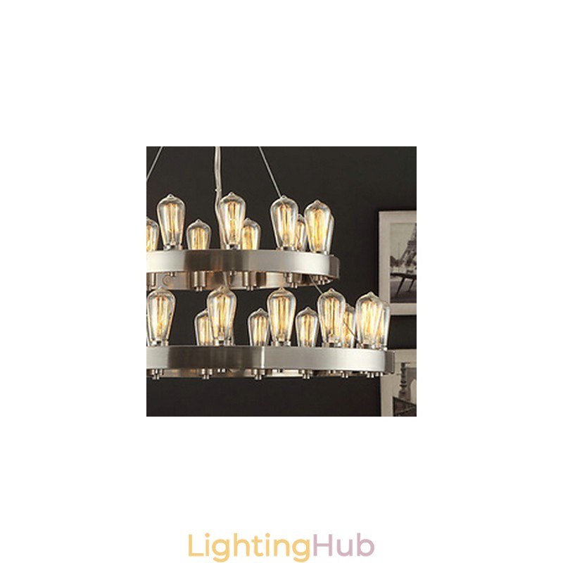 Vintage Mini Style Chrome Metal Chandelier