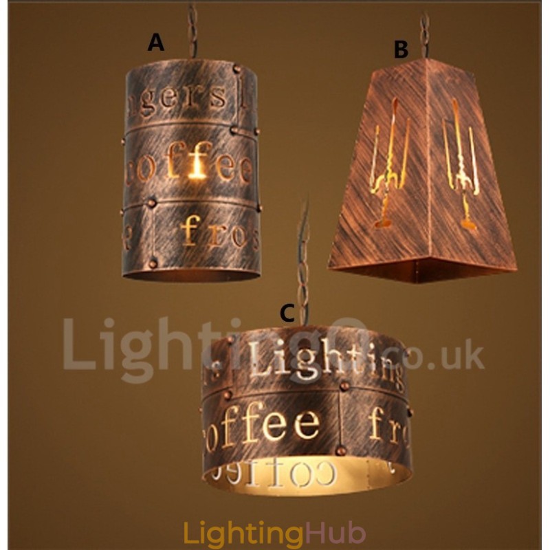 1 Light Retro Vintage Pendant Light Cafe House Pendant Lamp