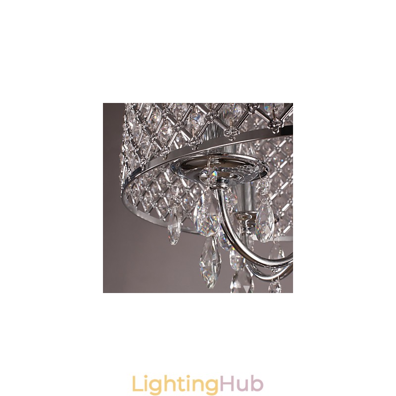 Traditional Classic Crystal Chrome Metal Chandelier
