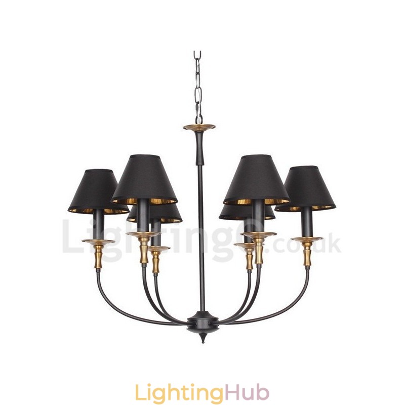6 Light Rustic Retro Contemporary Candle Style Chandelier