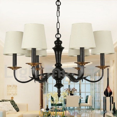 6 Light Rustic Retro Candle Style Chandelier 6 Light Rustic Retro Candle Style Chandelier