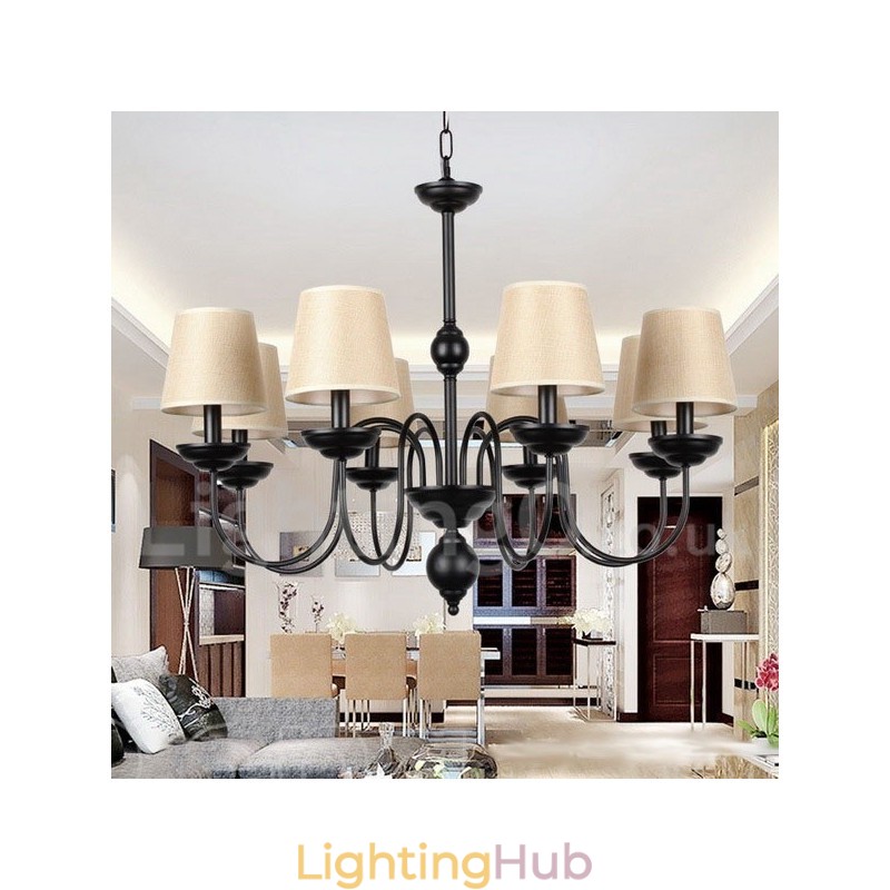 8 Light Rustic Retro Contemporary Candle Style Chandelier