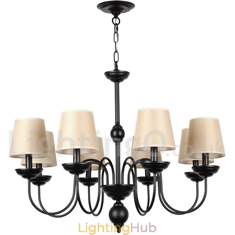 8 Light Rustic Retro Contemporary Candle Style Chandelier