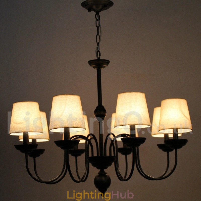8 Light Rustic Retro Contemporary Candle Style Chandelier