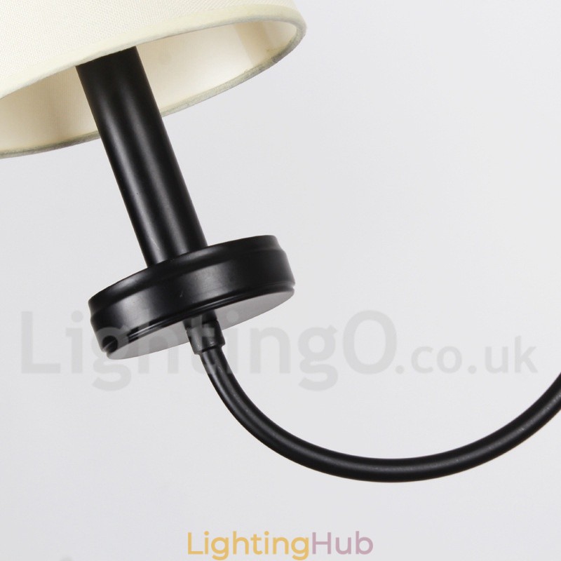 5 Light Retro Contemporary Black Candle Style Chandelier