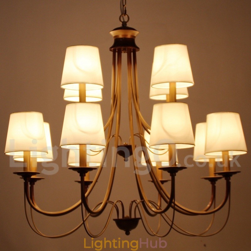 12 Light Rustic Mediterranean Style Modern Contemporary Candle Style Chandelier