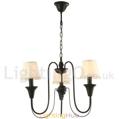 3 Light Black Retro Candle Style Chandelier 3 Light Black Retro Candle Style Chandelier
