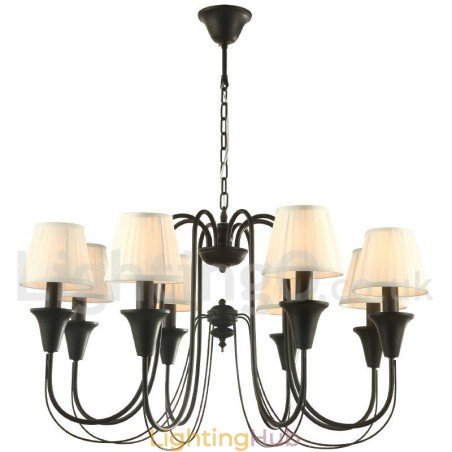 8 Light Black Retro Candle Style Chandelier 8 Light Black Retro Candle Style Chandelier