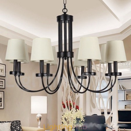 8 Light Retro Contemporary Black Candle Style Chandelier 8 Light Retro Contemporary Black Candle Style Chandelier