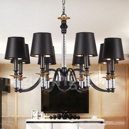 8 Light Black Retro Candle Style Chandelier 8 Light Black Retro Candle Style Chandelier