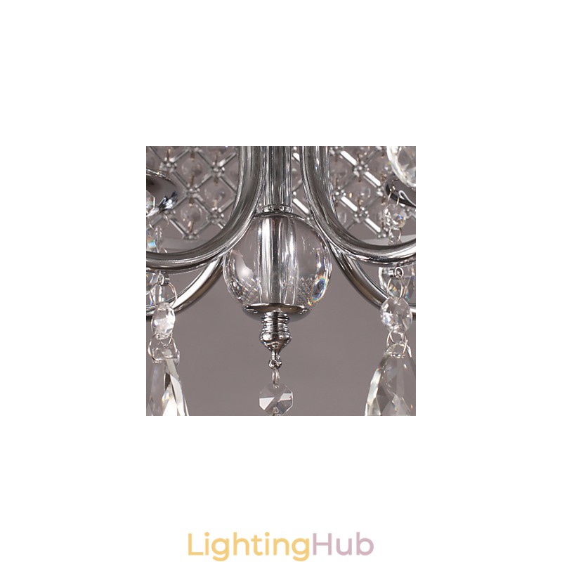 Traditional Classic Crystal Chrome Metal Chandelier