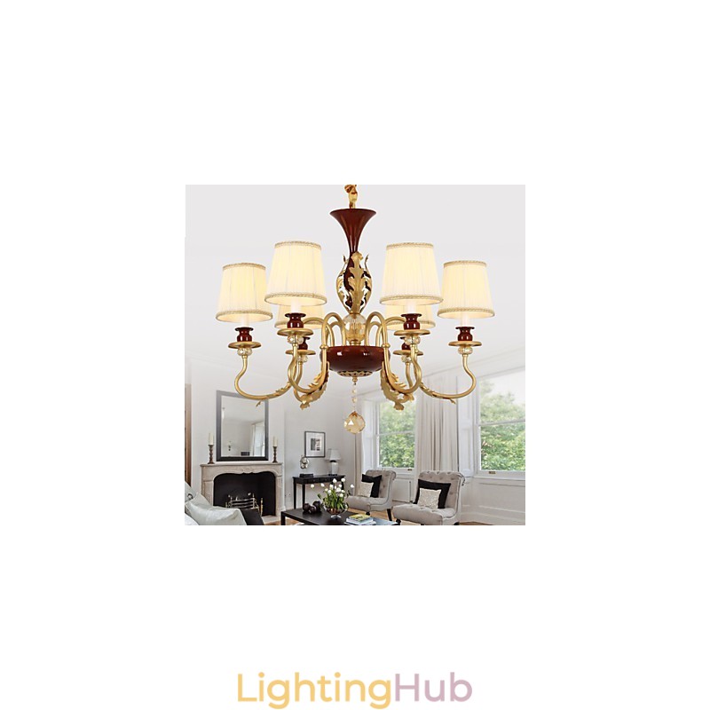 Crystal Chandelier 6 Lights Fashion Painting Metal
