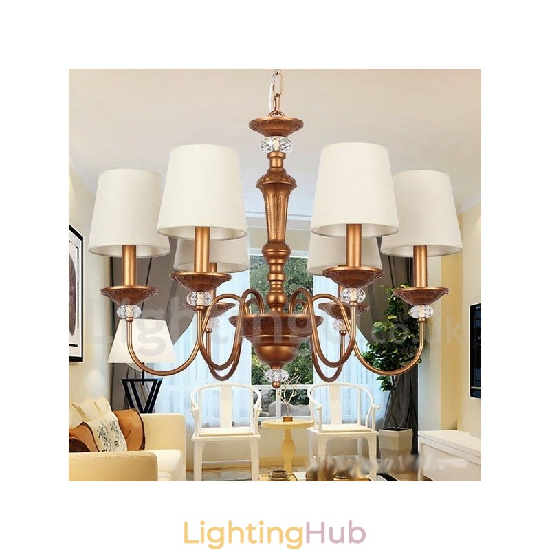 6 Light Rustic Black Retro Candle Style Chandelier