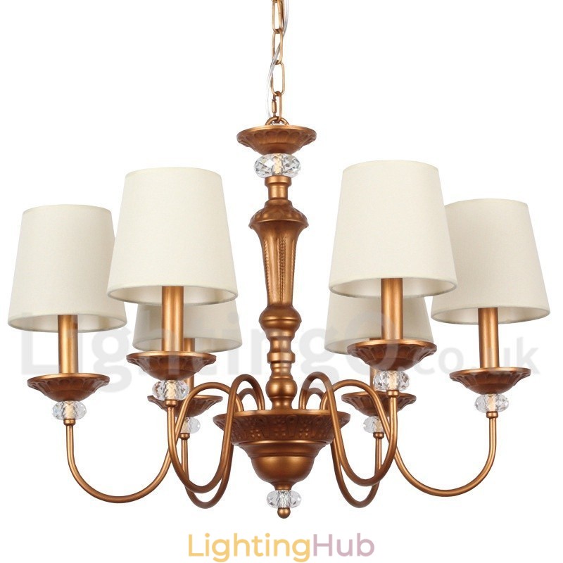 6 Light Rustic Black Retro Candle Style Chandelier