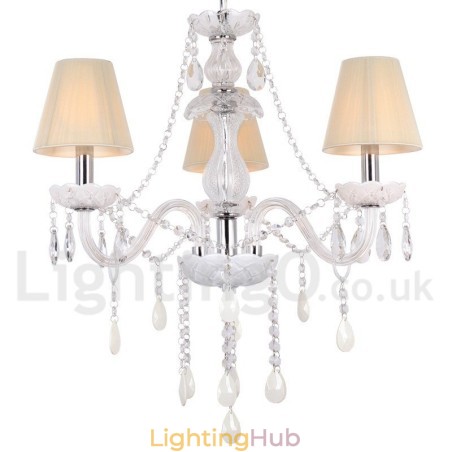 3 Light White K9 Crystal Candle Style Chandelier 3 Light White K9 Crystal Candle Style Chandelier