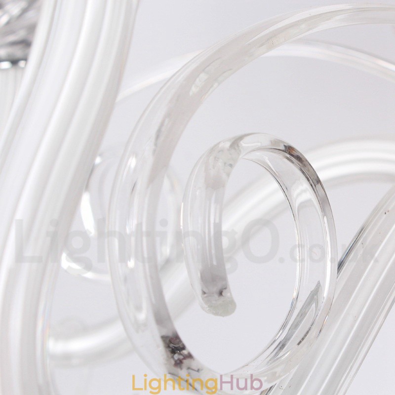 5 Light White Contemporary K9 Crystal Candle Style Chandelier