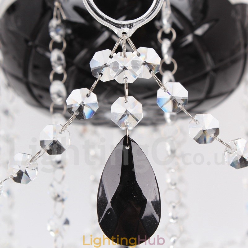 8 Light Contemporary Black Brushed K9 Crystal Candle Style Chandelier