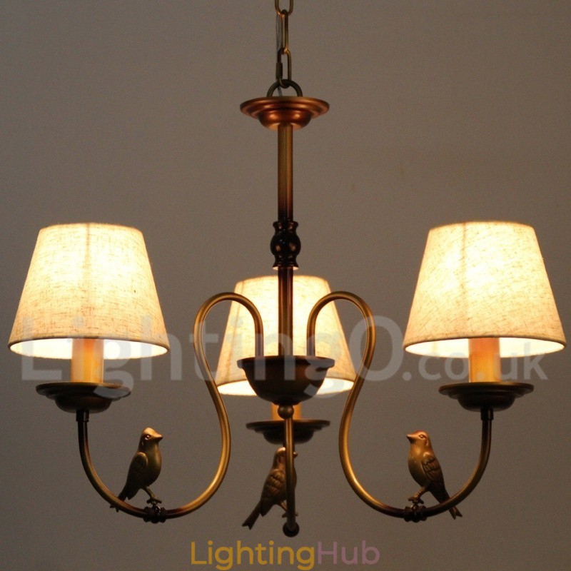 3 Light Modern Contemporary Rustic Retro Candle Style Chandelier
