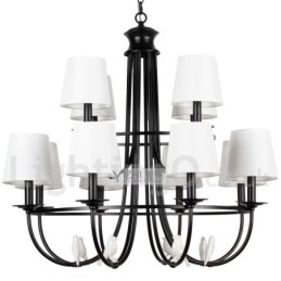 12 Light Retro Black Mediterranean Style Rustic Contemporary Candle Style Chandelier