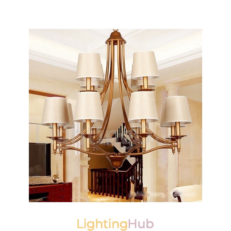 12 Light Rustic Retro Mediterranean Style Candle Style Chandelier