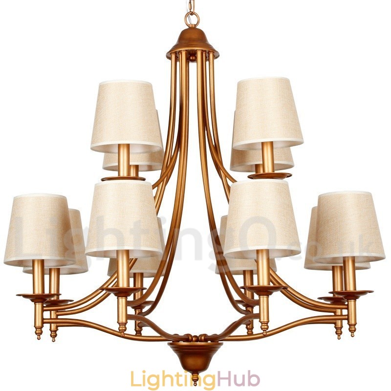 12 Light Rustic Retro Mediterranean Style Candle Style Chandelier