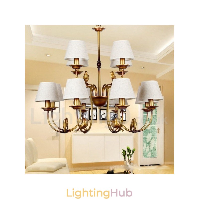 12 Light Modern Contemporary Rustic Retro Candle Style Chandelier