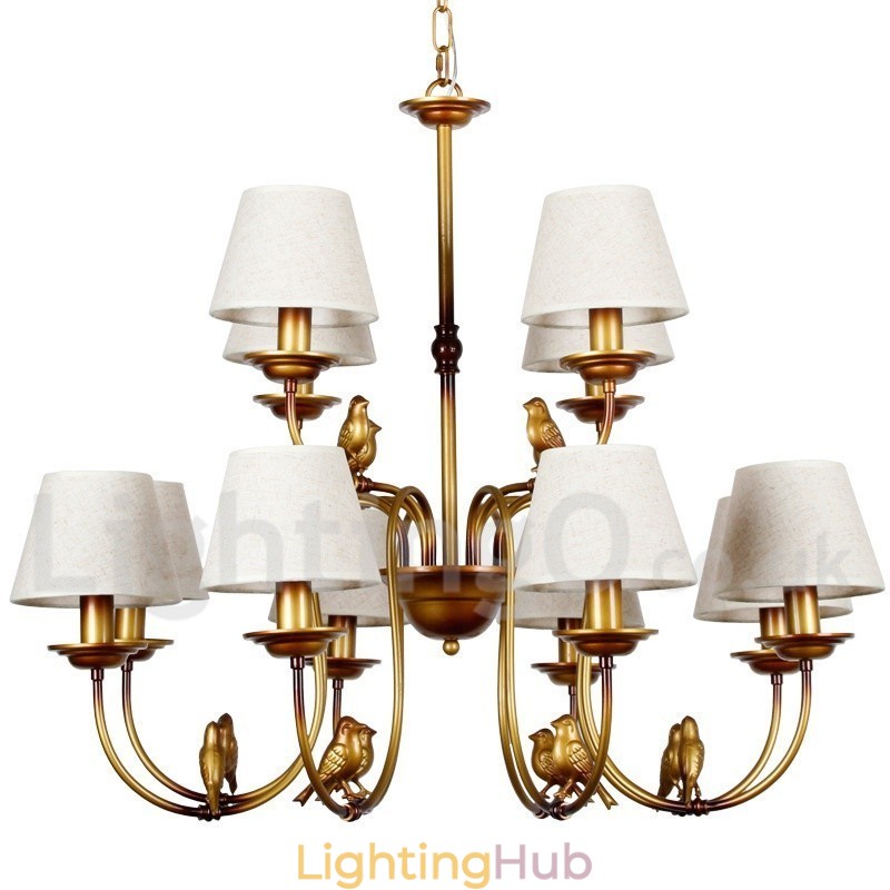12 Light Modern Contemporary Rustic Retro Candle Style Chandelier