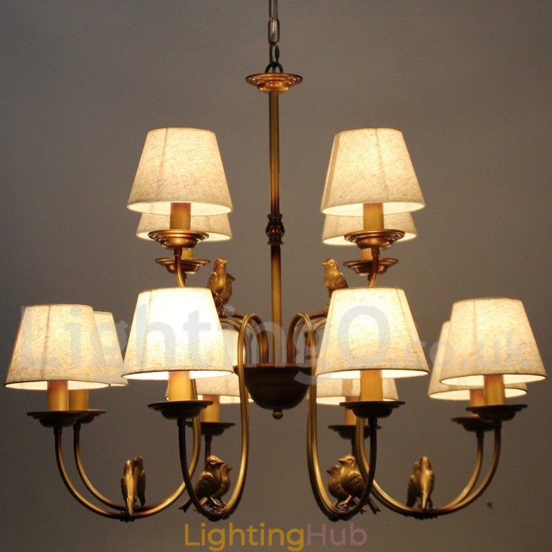 12 Light Modern Contemporary Rustic Retro Candle Style Chandelier
