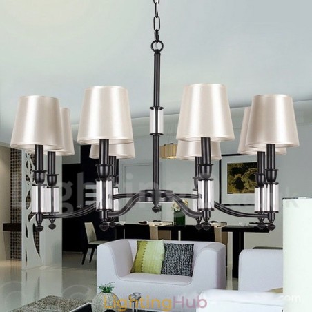 8 Light Black Retro Contemporary Candle Style Chandelier 8 Light Black Retro Contemporary Candle Style Chandelier