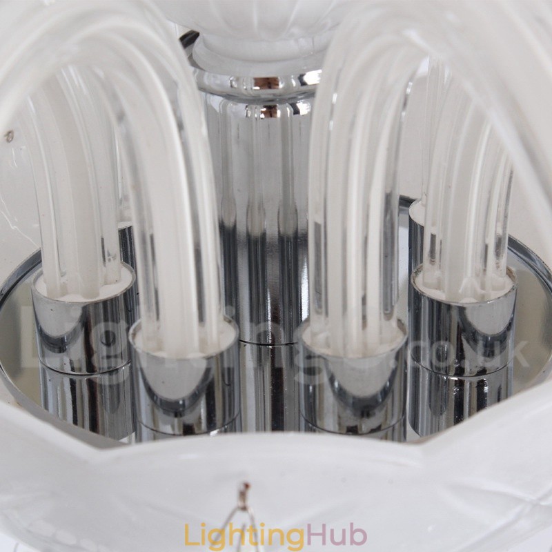 6 Light White K9 Crystal Candle Style Chandelier