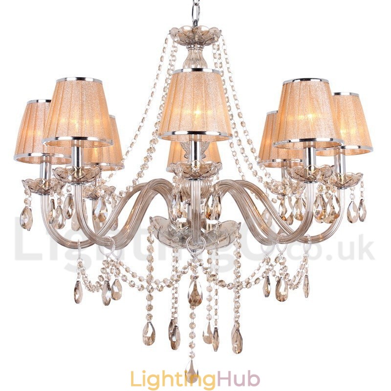 8 Light K9 Crystal Candle Style Chandelier