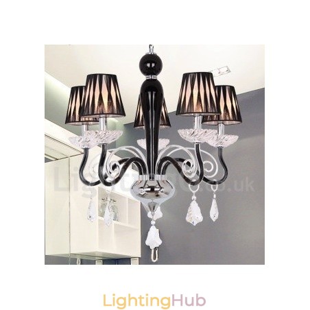 5 Light White Contemporary K9 Crystal Candle Style Chandelier 5 Light White Contemporary K9 Crystal Candle Style Chandelier