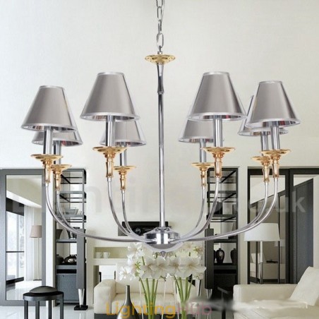 8 Light Modern Contemporary Chrome Candle Style Chandelier 8 Light Modern Contemporary Chrome Candle Style Chandelier