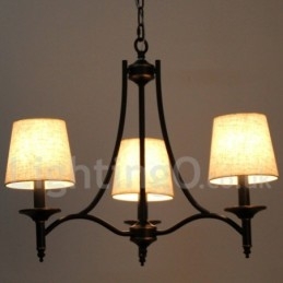 3 Light Rustic Retro Black Contemporary Candle Style Chandelier