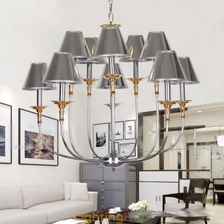 10 Light Modern Contemporary Chrome Candle Style Chandelier 10 Light Modern Contemporary Chrome Candle Style Chandelier