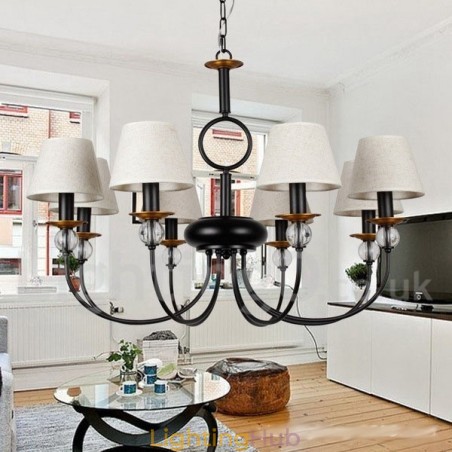 8 Light Rustic Retro Black Mediterranean Style Contemporary Candle Style Chandelier 8 Light Rustic Retro Black Mediterranean Style Contemporary Candle Style Chandelier