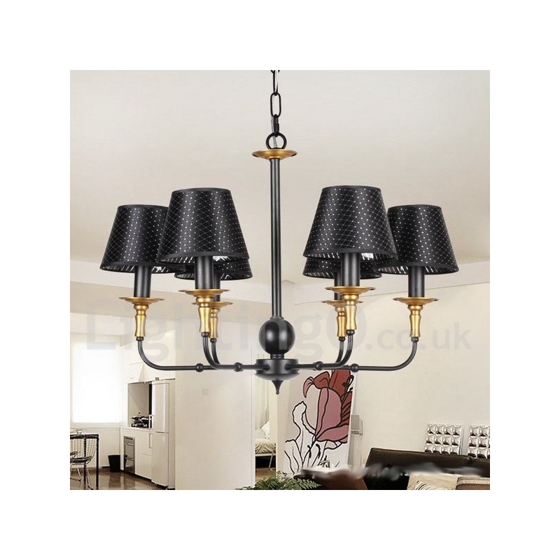 6 Light Retro Rustic Candle Style Chandelier