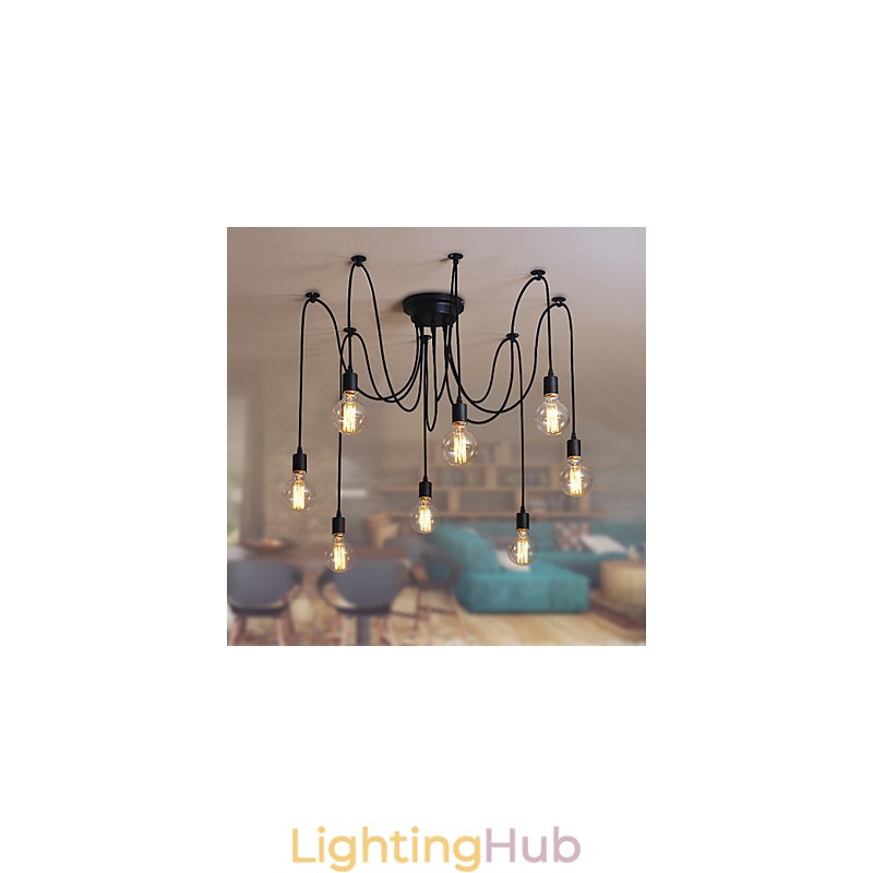8 Lights Chandelier Pendant Light Traditional Classic Retro Metal